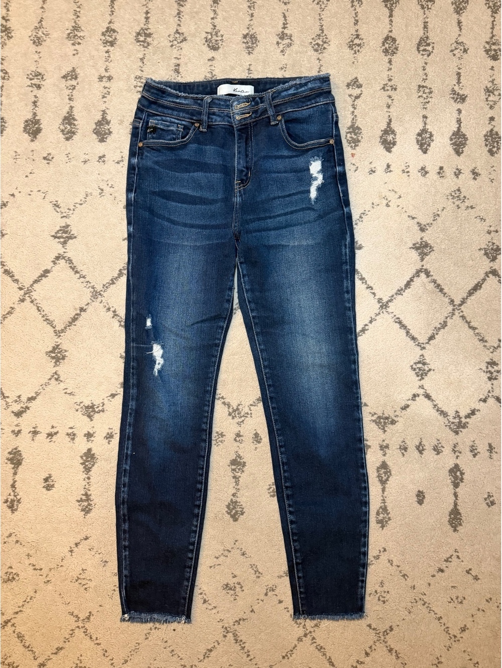 KanCan Dark Blue Distressed Skinny Jeans Size 7/27